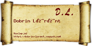 Dobrin Lóránt névjegykártya
