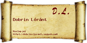 Dobrin Lóránt névjegykártya