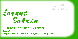 lorant dobrin business card